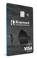 The black Rivermark Cash Back credit card.