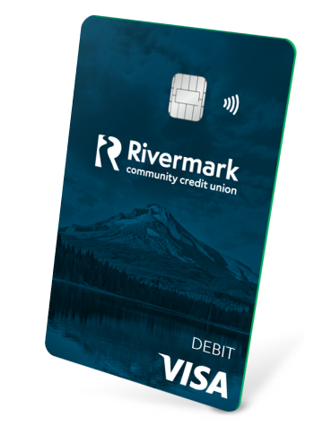 The blue Rivermark debit card.