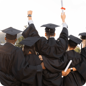 College graduates celebrating.