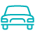 Teal icon of a car.