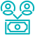 Teal icon illustrating money movement.