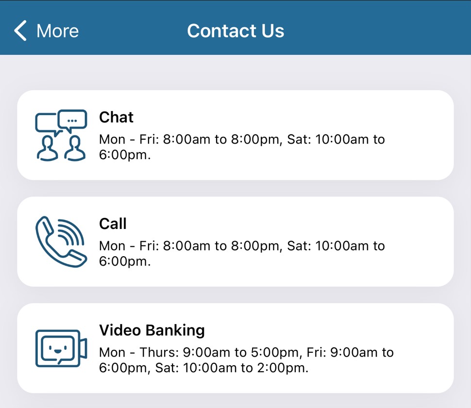 Chat and Video Banking Pop Up on Mobile App